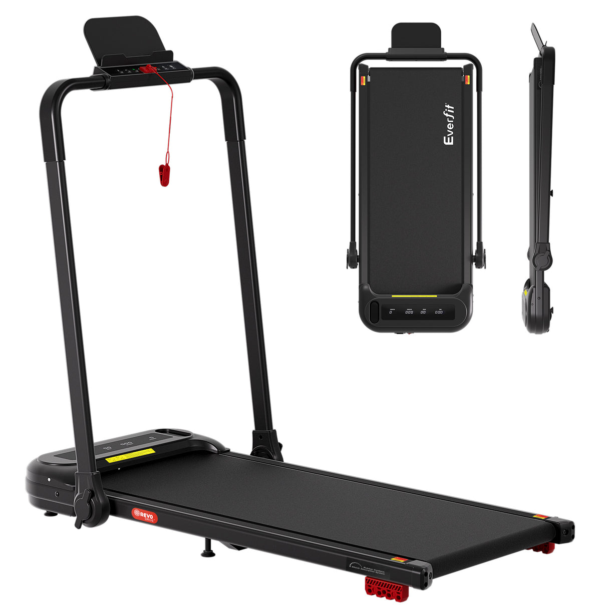 Everfit Treadmill Electric Walking Pad with Incline Foldable for Home Gym Black