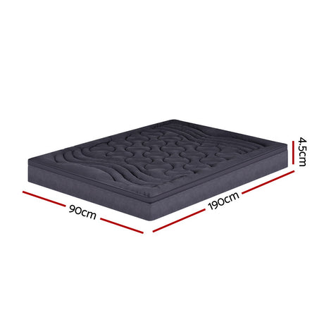 Giselle Bedding 3-Zone Pillowtop Mattress Topper 1000GSM for Back Pain Relief Washable with 45cm Deep Pocket Single