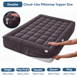 Giselle Bedding Bamboo Charcoal Filling Pillowtop Topper 1000GSM 5cm Thick Pillowtop Pad for Back Pain Relief Washable with 45cm Deep Pocket Double
