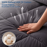 Giselle Bedding Bamboo Charcoal Filling Pillowtop Topper 1000GSM 5cm Thick Pillowtop Pad for Back Pain Relief Washable with 45cm Deep Pocket Double