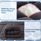 Giselle Bedding Bamboo Charcoal Filling Pillowtop Topper 1000GSM 5cm Thick Pillowtop Pad for Back Pain Relief Washable with 45cm Deep Pocket King Single