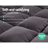 Giselle Bedding Bamboo Charcoal Filling Pillowtop Topper 1000GSM 5cm Thick Pillowtop Pad for Back Pain Relief Washable with 45cm Deep Pocket Single