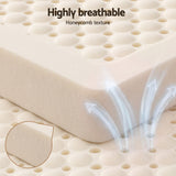 Giselle Bedding Double Latex Mattress Topper 7-Zone Natural Latex Core Breathable 5cm