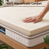 Giselle Bedding Queen Latex Mattress Topper 7-Zone Natural Latex Core Breathable 5cm