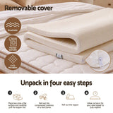 Giselle Bedding Queen Latex Mattress Topper 7-Zone Natural Latex Core Breathable 5cm