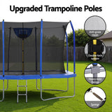 Everfit 12FT Trampoline Kids Rectangle Rebounder with Basketball Set Safety Net