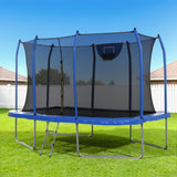 Everfit 12FT Trampoline Kids Rectangle Rebounder with Basketball Set Safety Net