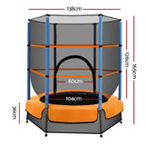 Everfit 4.5FT Trampoline for Kids Trampoline w/ Enclosure Safety Net Rebounder Gift Orange