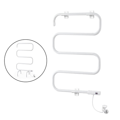 Devanti Heated Towel Rail Freestanding Wall Mounted S-Shape Electric Warmer Rack