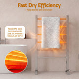 Devanti Electric Heated Towel Rail Rack 6 Bars with Timer Clothes Dry Warmer