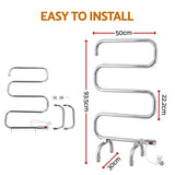 Devanti Electric Heated Towel Rail Rack 5 Bars Freestanding Clothes Dry Warmer