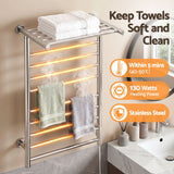 Devanti Electric Heated Towel Rail Rack 14 Bars Wall Mounted Clothes Dry Warmer