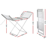Devanti Electric Heated Towel Rail Rack 18 Bars Freestanding Clothes Dry Warmer