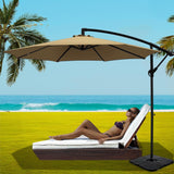 Instahut 3m Umbrella w/Base Outdoor Cantilever Beach Garden Patio Parasol Beige