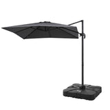 Instahut Outdoor Umbrella w/Base 3m Cantilever Stand Sun Roma 360 Degree Charcoal