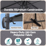 Instahut Outdoor Umbrella w/Base 3m Cantilever Stand Sun Roma 360 Degree Charcoal
