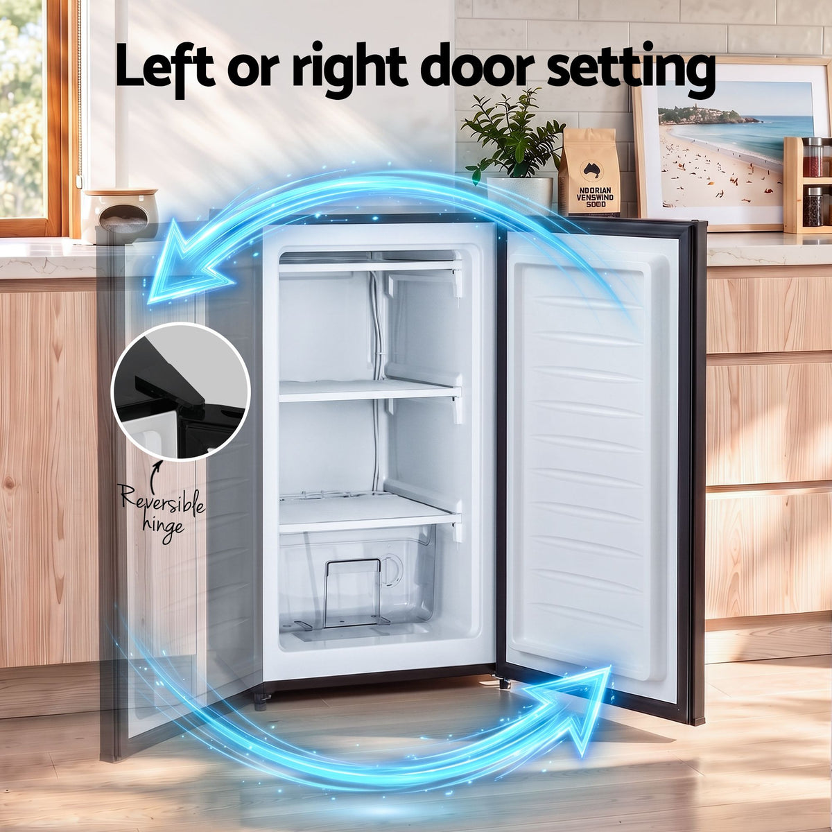 Devanti 81L Upright Freezer Fridge Black