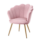 Artiss Armchair Velvet Dining Nursing Lounge Chair Metal Legs Pink