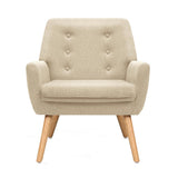 Anne Armchair Beige Linen Fabric