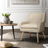 Anne Armchair Beige Linen Fabric