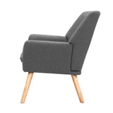 Anne Armchair Grey Linen Fabric