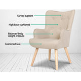 LANSAR Chair and Ottoman Beige