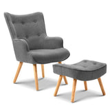 LANSAR Chair and Ottoman Grey