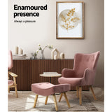 LANSAR Chair and Ottoman Pink