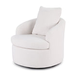 Artiss Round Swivel Armchair Extra Pillow White