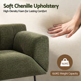Artiss Armchair 3-in-1 Convertible Chenille Lounger and Daybed Green