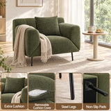 Artiss Armchair 3-in-1 Convertible Chenille Lounger and Daybed Green