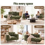 Artiss Armchair 3-in-1 Convertible Chenille Lounger and Daybed Green