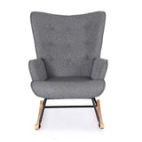 Artiss Rocking Armchair Nursing Chair Linen Fabric Grey