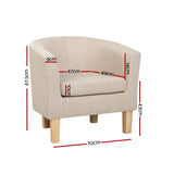 Artiss Armchair Tub Chair Beige Abby