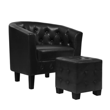 Ava armchair and ottoman black