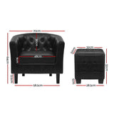 Ava armchair and ottoman black