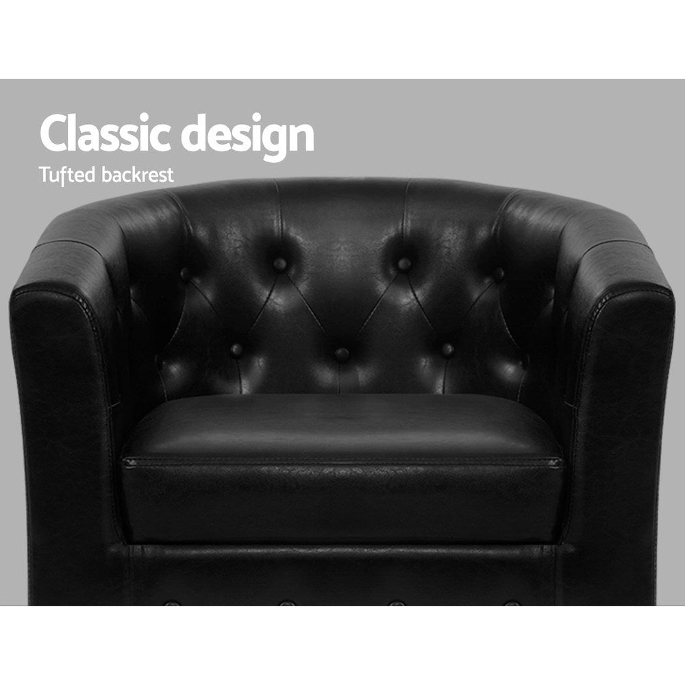 Ava armchair and ottoman black