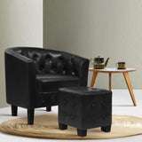 Ava armchair and ottoman black