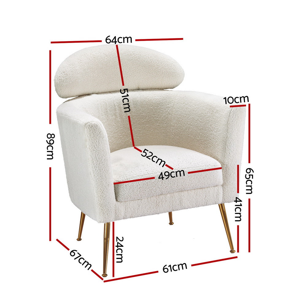 Yoli Armchair White & Gold