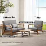 Artiss Armchair Fabric Light Grey