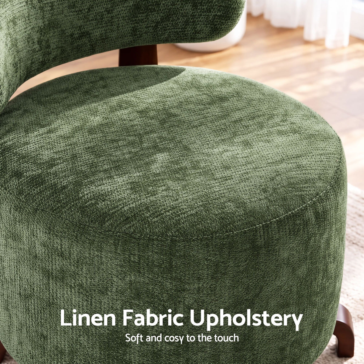 Artiss Armchair Occasional Chair Linen Upholstered Curved Backrest Green