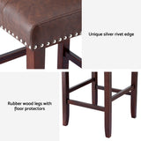 Artiss 4x Bar Stools Kitchen Dining Chairs Counter PU Leather Wooden Ada Brown