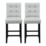 Artiss 2x Bar Stools Kitchen Dining Chairs Counter Fabric Stool Wooden Ada Grey