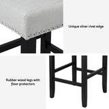 Artiss 4x Bar Stools Kitchen Dining Chairs Counter Fabric Stool Wooden Ada Grey