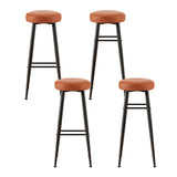 Artiss 4x Bar Stools Kitchen Dining Chairs Counter Round PU leather Lane Brown