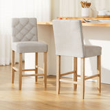Artiss 2x Bar Stools Linen Upholstered Chairs