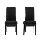 Artiss Dining Chairs Set of 2 Leather Parsons Chair Black