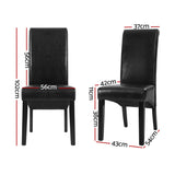 Artiss Dining Chairs Set of 2 Leather Parsons Chair Black