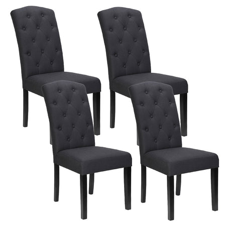 Artiss Dining Chairs Set of 4 Linen Parsons Chair Dark Grey