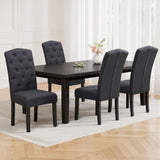 Artiss Dining Chairs Set of 4 Linen Parsons Chair Dark Grey